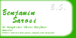 benjamin sarosi business card